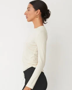 MONROW Supimafine Rib Long Sleeve Crew OFFWHITE Fashion